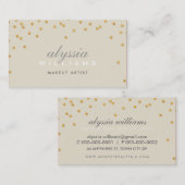 Carte De Visite CUTE mini confetti or brillant crème parties scint (Devant / Derrière)