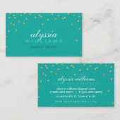 Carte De Visite CUTE mini confetti or brillant parties scintillant (Devant / Derrière)