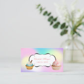 Carte De Visite Cute moderne adorable Cupcake Bakery Ombre (Debout devant)