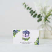 Carte De Visite Cute moderne Blueberry Cake boulangerie pâtisserie (Debout devant)