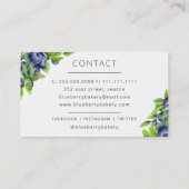 Carte De Visite Cute moderne Blueberry Cake boulangerie pâtisserie (Dos)