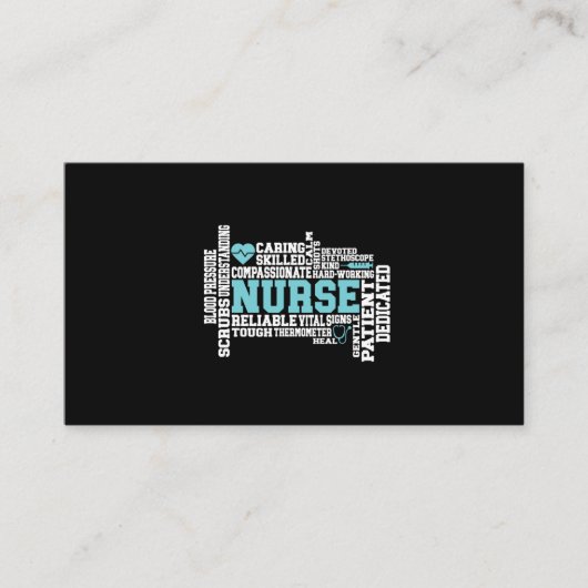 Carte De Visite Cute Nurse RN LVN Nursing School Medical (Devant)