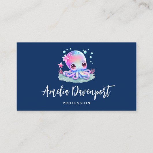 Carte De Visite Cute Octopus Sea Creator (Devant)
