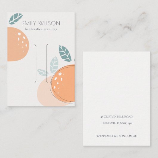 Carte De Visite Cute orange Fruity Abstrait Bold Clip Écran (Devant / Derrière)