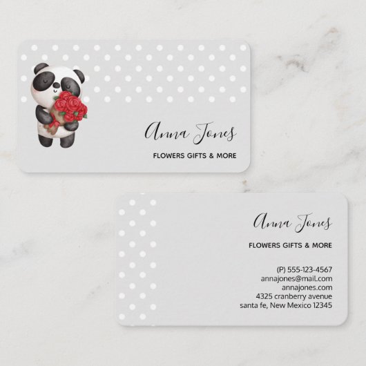 Carte De Visite Cute Panda (Devant / Derrière)