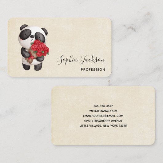 Carte De Visite Cute Panda (Devant / Derrière)
