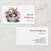 Carte De Visite Cute Panda Chilling dans un tube intérieur (Devant / Derrière)