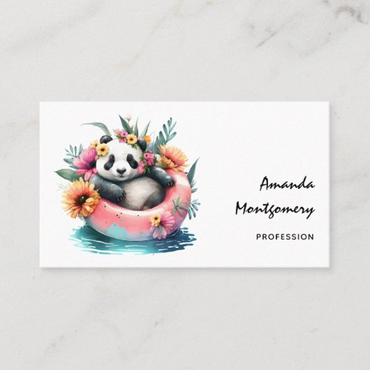 Carte De Visite Cute Panda Chilling dans un tube intérieur (Devant)