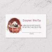 Carte De Visite Cute Panda Ours Rouge Panier Raffin (Devant)