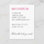 Carte De Visite Cute Pastel Bride Wavy Coiffeuse Salon de coiffure (Dos)