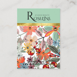 Carte De Visite Cute pastel color pink flower Earring Display