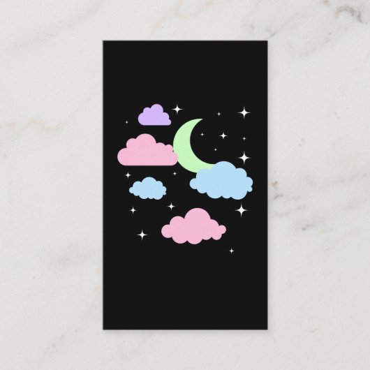 Carte De Visite Cute Pastel Goth Moon Nuds Kawaii (Devant)