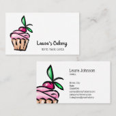 Carte De Visite Cute pâtisserie gâteaux & sucreries Cupcake Accuei (Devant / Derrière)