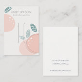 Carte De Visite Cute Peach Fruity Abstrait Bold Hair Clip Display (Devant / Derrière)