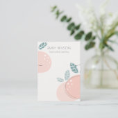 Carte De Visite Cute Peach Fruity Abstrait Gras Collier Affichage (Debout devant)