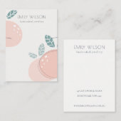 Carte De Visite Cute Peach Fruity Abstrait Gras Collier Affichage (Devant / Derrière)