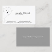 Carte De Visite Cute Peeeeeup Blanc (Devant / Derrière)