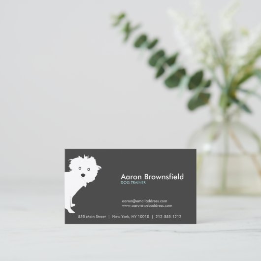 Carte De Visite Cute Peeeeup Gris (Debout devant)