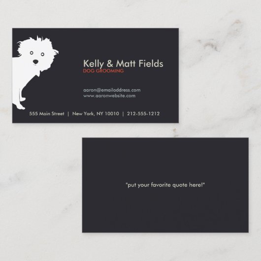 Carte De Visite Cute Peeeking Pup II (Devant / Derrière)