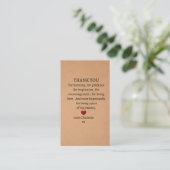 Carte De Visite cute personalized thank you love (Debout devant)