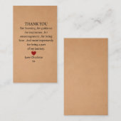 Carte De Visite cute personalized thank you love (Devant / Derrière)