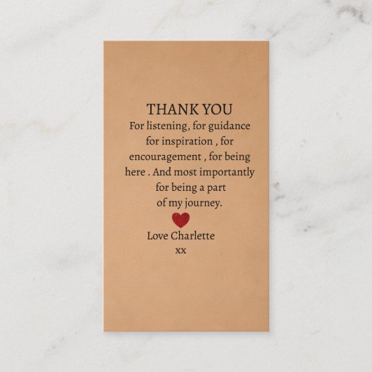Carte De Visite cute personalized thank you love (Devant)