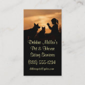 Carte De Visite Cute Pet and Housesitting Dog Cat (Devant)