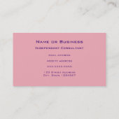 Carte De Visite Cute Pink Bunny Image with Hearts and Foliage (Dos)