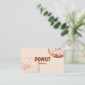 Carte De Visite Cute Pink Donut Bakery  (Debout devant)