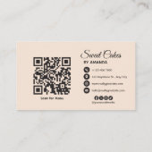 Carte De Visite Cute Pink Donut Bakery  (Dos)