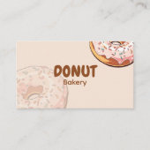 Carte De Visite Cute Pink Donut Bakery  (Devant)