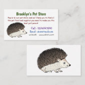 Carte De Visite Cute prickly hedgehog cartoon (Devant / Derrière)
