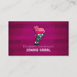 Carte De Visite Cute Punk Rock Zombie Grrl Amusant Novelité