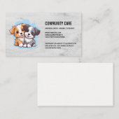 Carte De Visite Cute Puppies Cuddin (Devant / Derrière)