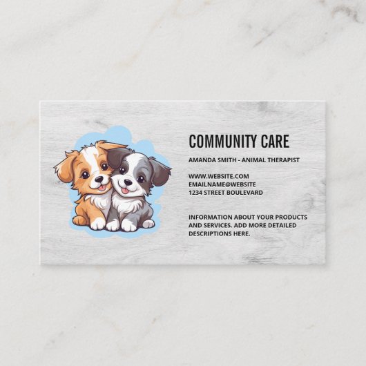 Carte De Visite Cute Puppies Cuddin (Devant)
