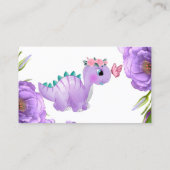 Carte De Visite Cute Purple Dinosaure Papillon Dinosaure Raffin (Dos)