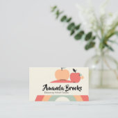 Carte De Visite Cute Rainbow Apple  School Teacher Professor (Debout devant)