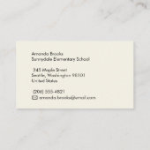 Carte De Visite Cute Rainbow Apple  School Teacher Professor (Dos)