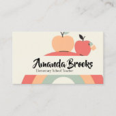 Carte De Visite Cute Rainbow Apple  School Teacher Professor (Devant)