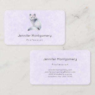 Carte De Visite Cute renard nordique avec marques florales