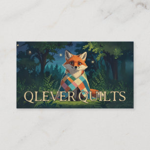 Carte De Visite Cute renard portant courtepointe couturière couett