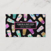 Carte De Visite Cute rose Turquoise Parties scintillant florale Tu (Devant)