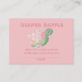 Carte De Visite Cute Rose Vert Tortue Baby shower Déchets Raffin (Devant)