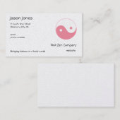 Carte De Visite Cute rose Yin Yang (Devant / Derrière)
