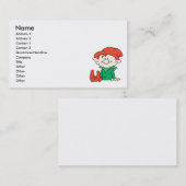 Carte De Visite Cute Santa Elf Helper (Devant / Derrière)