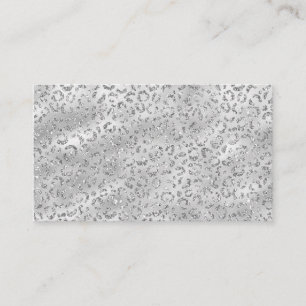 Carte De Visite Cute Silver Cheetah Leopard Motif d'impression