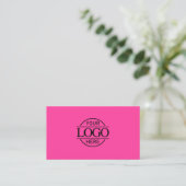 Carte De Visite Cute Simple Bight Pink Professional Company Logo (Debout devant)