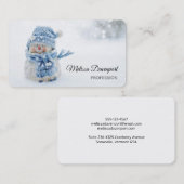 Carte De Visite Cute Snowman au photographe de Christmas (Devant / Derrière)