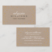 Carte De Visite CUTE SPOT confetti or brillant parties scintillant (Devant / Derrière)