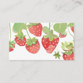 Carte De Visite Cute Strawberry Kids Girls Name Play Date Calling (Dos)